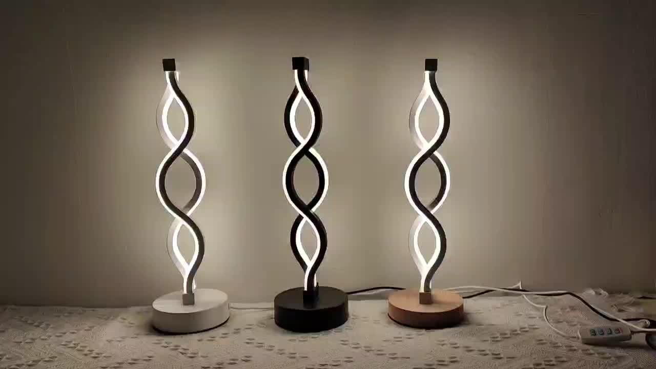2 Stück dimmbare moderne Spiral-LED-Tischlampe
