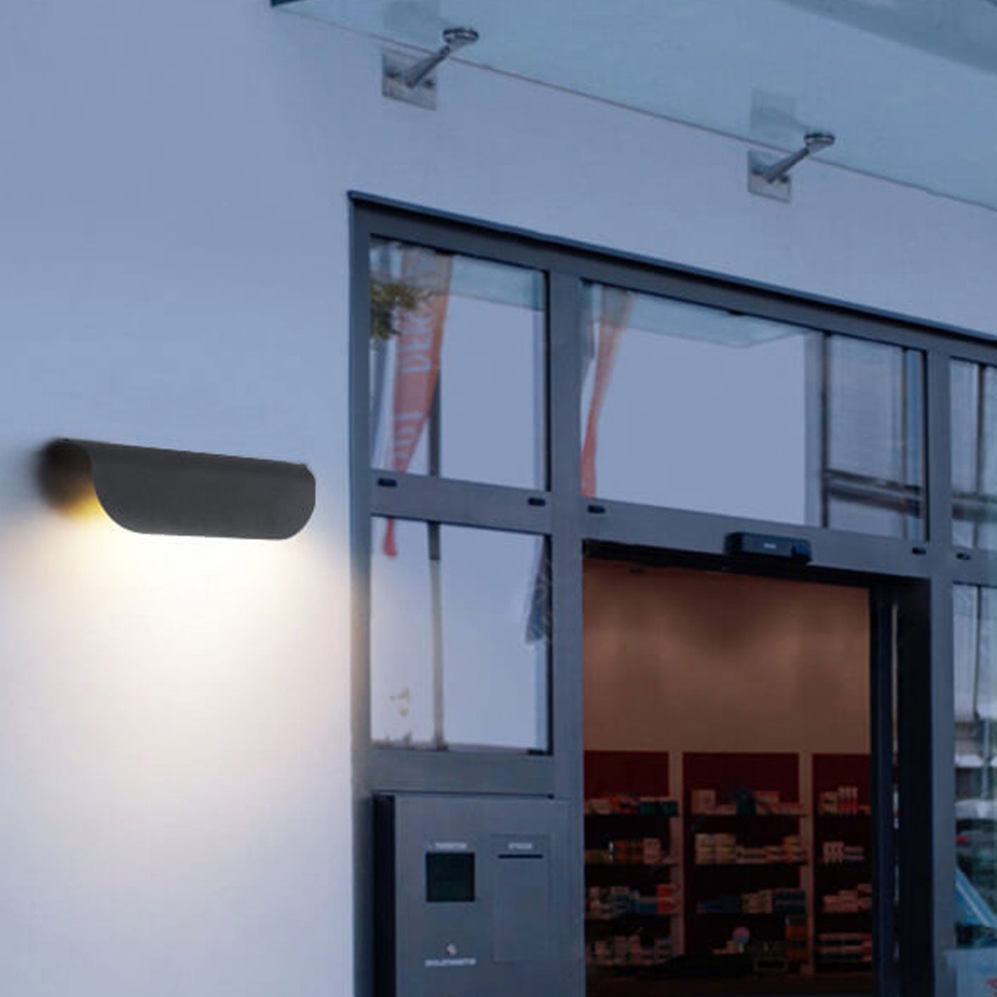 Gebogene LED Außenwandleuchte