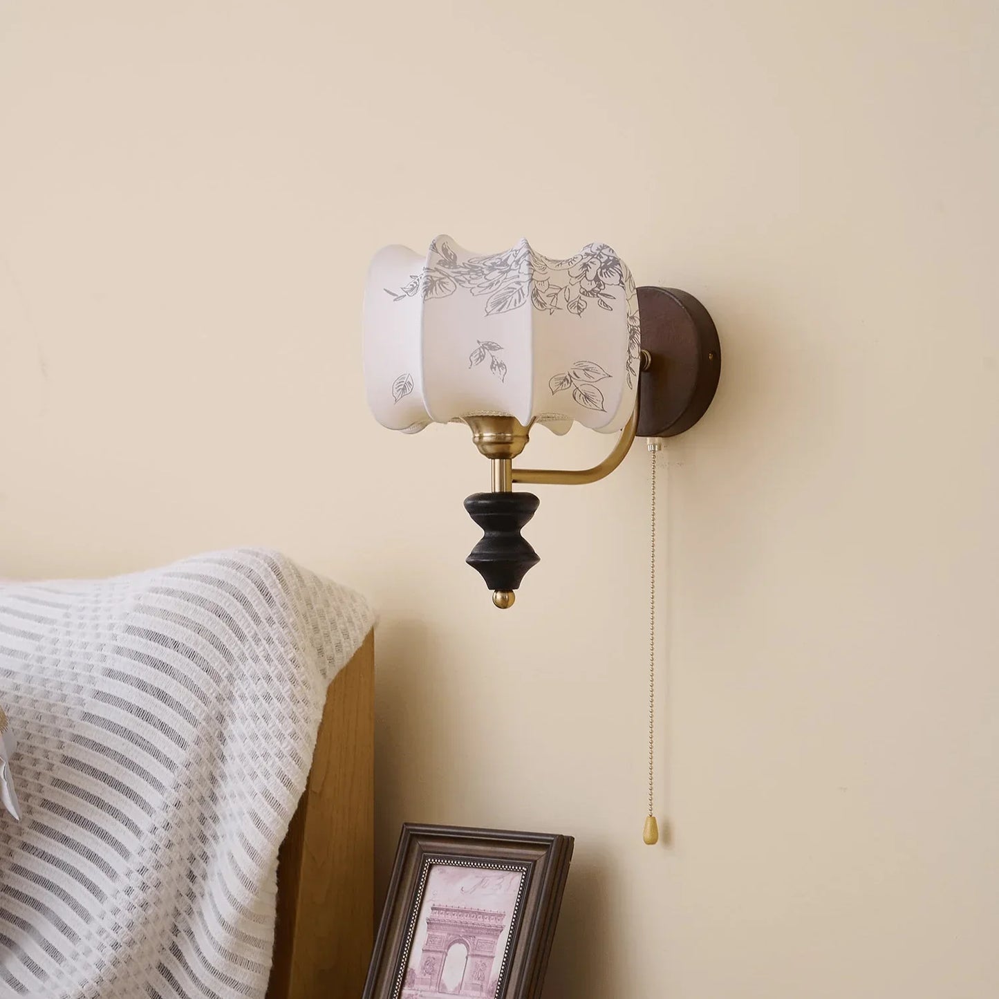 Vintage-inspirierte Wandleuchte mit Zugkette