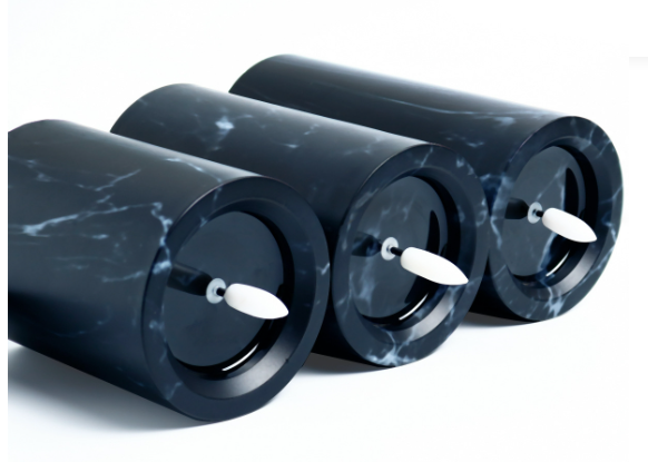 MarmoriertesGlühen: Stilvolles LED Kerzenlicht Set mit Marmoroptik