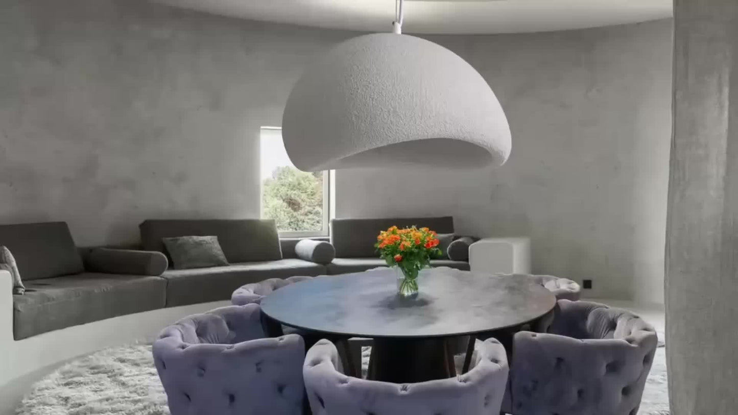 Weiße Pendelleuchte Aus Der Mitte Des Jahrhunderts