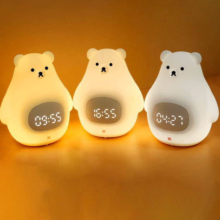 Nachtlicht Eisbär LED Wecker