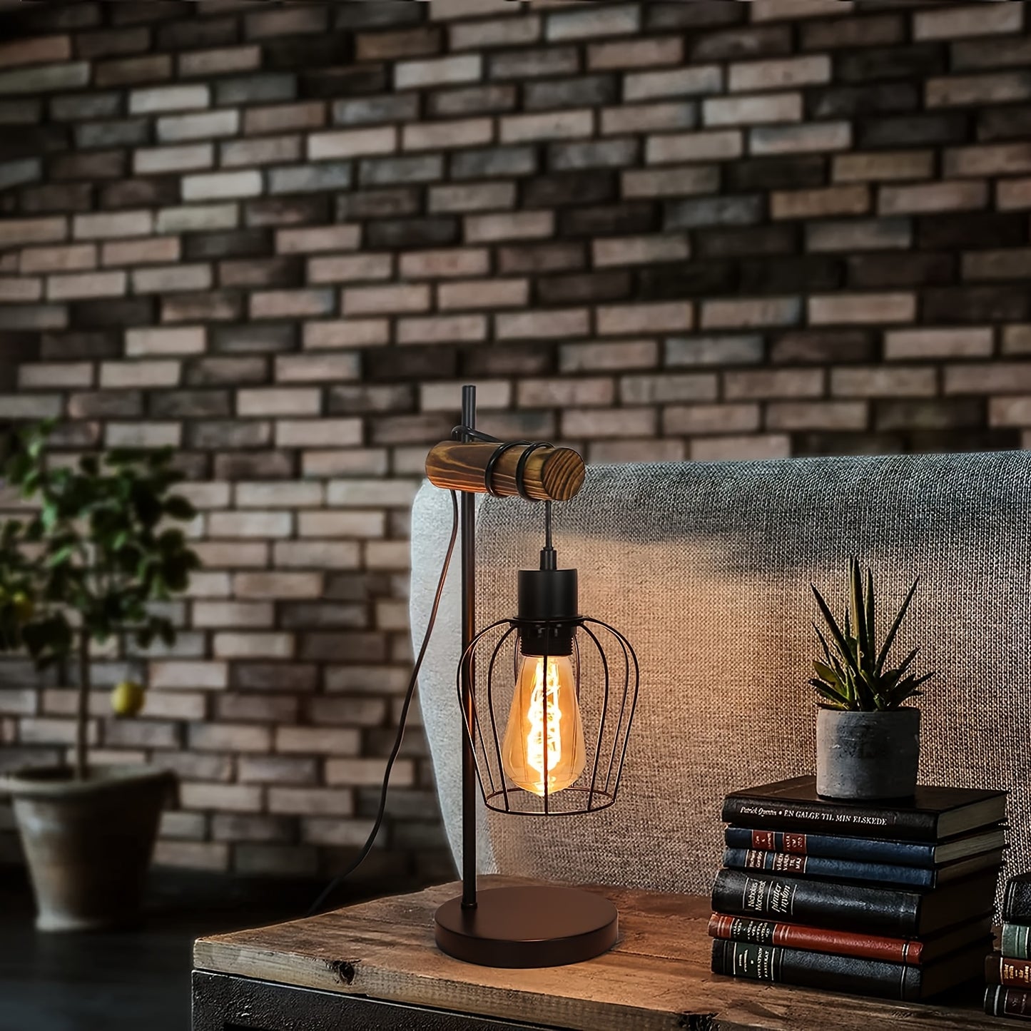 Rustikale Industrielle Nachttischlampe
