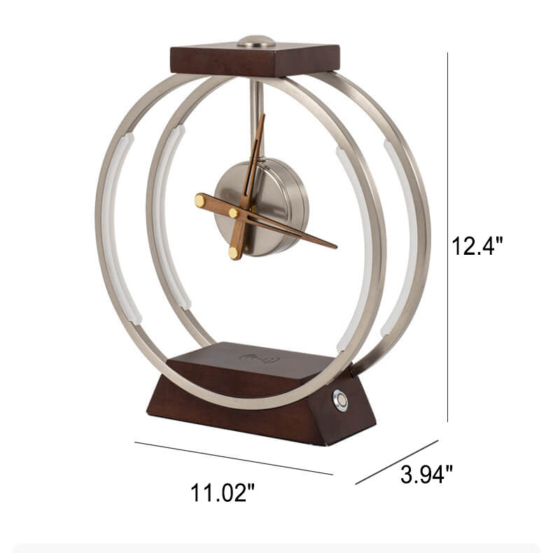 Moderne LED Uhr Tischlampe Mit Kabelloser Aufladung