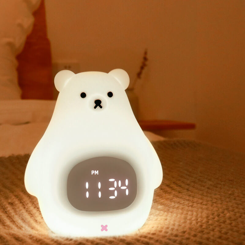 Nachtlicht Eisbär LED Wecker