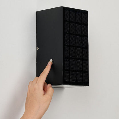 Schwarze Rechteckige Solar LED Außenwandleuchte