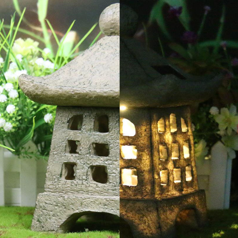 Solarbetriebene Pagoden Inspirierte Dekorative Gartenleuchte
