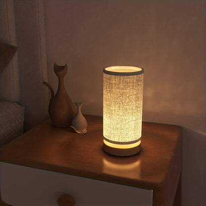 Minimalistische Nachttischlampe aus Holz