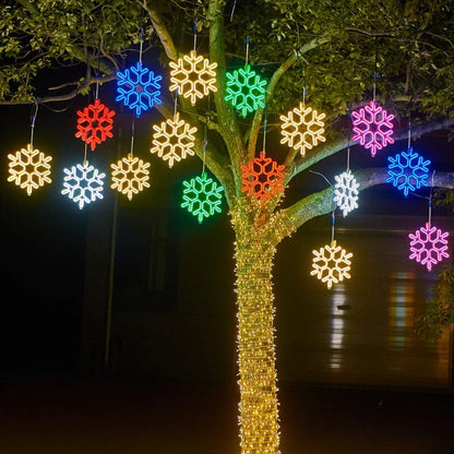 SchneeLicht: Wasserdichte LED-Leuchte mit Schneeflocken-Effekt für festliche Beleuchtung