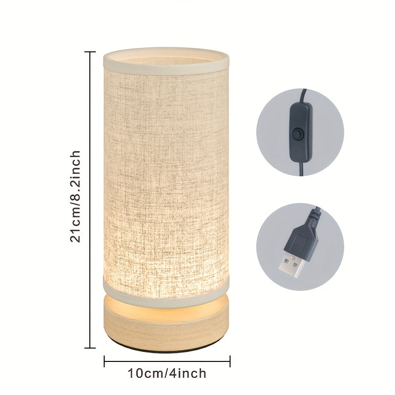 Minimalistische Nachttischlampe aus Holz