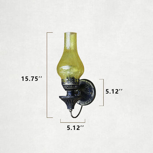Einzelne Vintage Außenwandleuchte Im Petroleum Stil