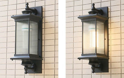 Rechteckige LED Außenwandleuchte Im Vintage Industriestil