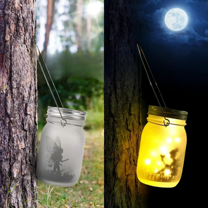 Solar Laterne Mit Hängelampe Im Einmachglas Design