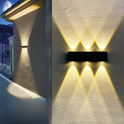 SolarStrahl: Solar-Wandleuchte mit Up & Down Licht für Außenbereiche