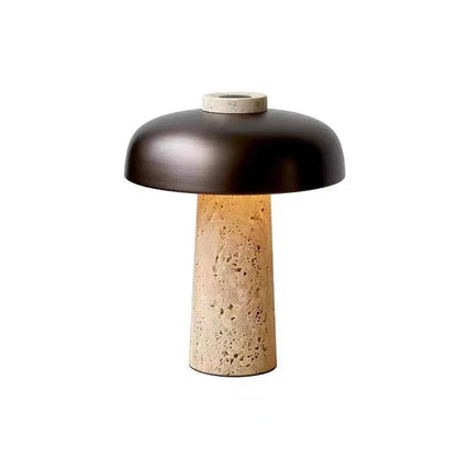 TerraLicht:  Natürliche Tischlampe Aus Travertinstein