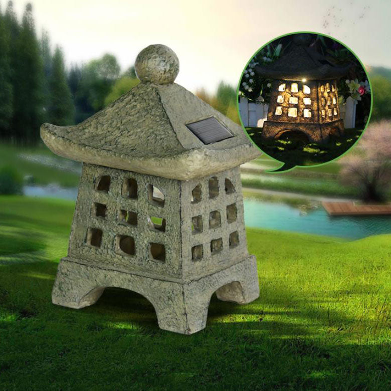 Solarbetriebene Pagoden Inspirierte Dekorative Gartenleuchte