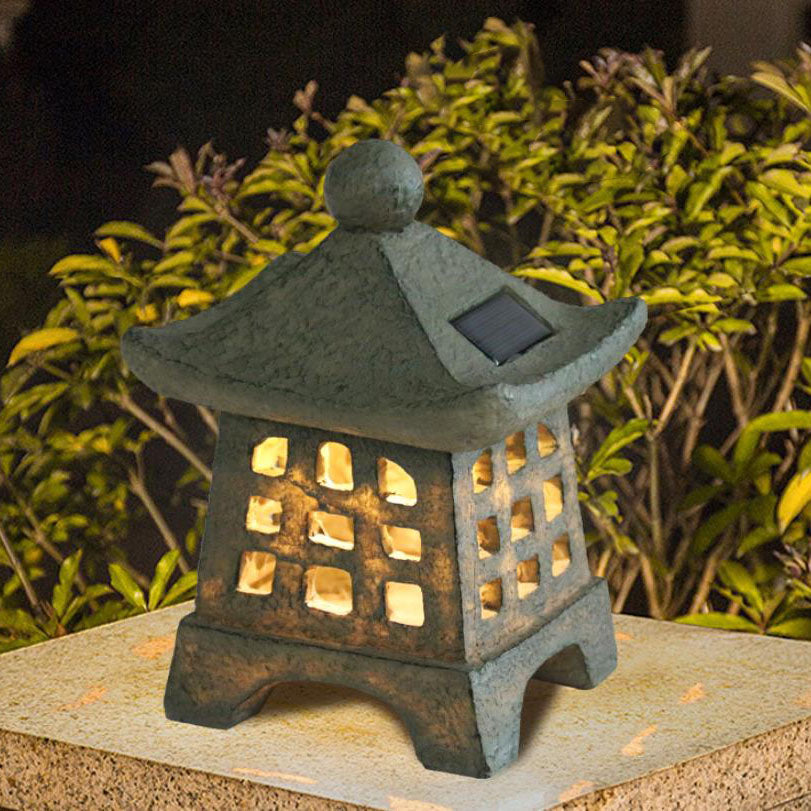 Solarbetriebene Pagoden Inspirierte Dekorative Gartenleuchte