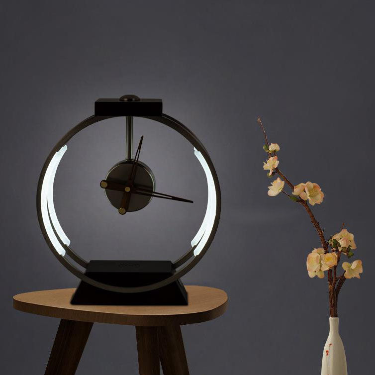 Moderne LED Uhr Tischlampe Mit Kabelloser Aufladung