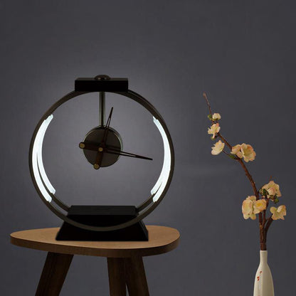 Moderne LED Uhr Tischlampe Mit Kabelloser Aufladung