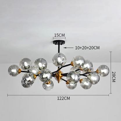 AuraSphäre: Moderner Kronleuchter mit schwebenden Glaskugeln