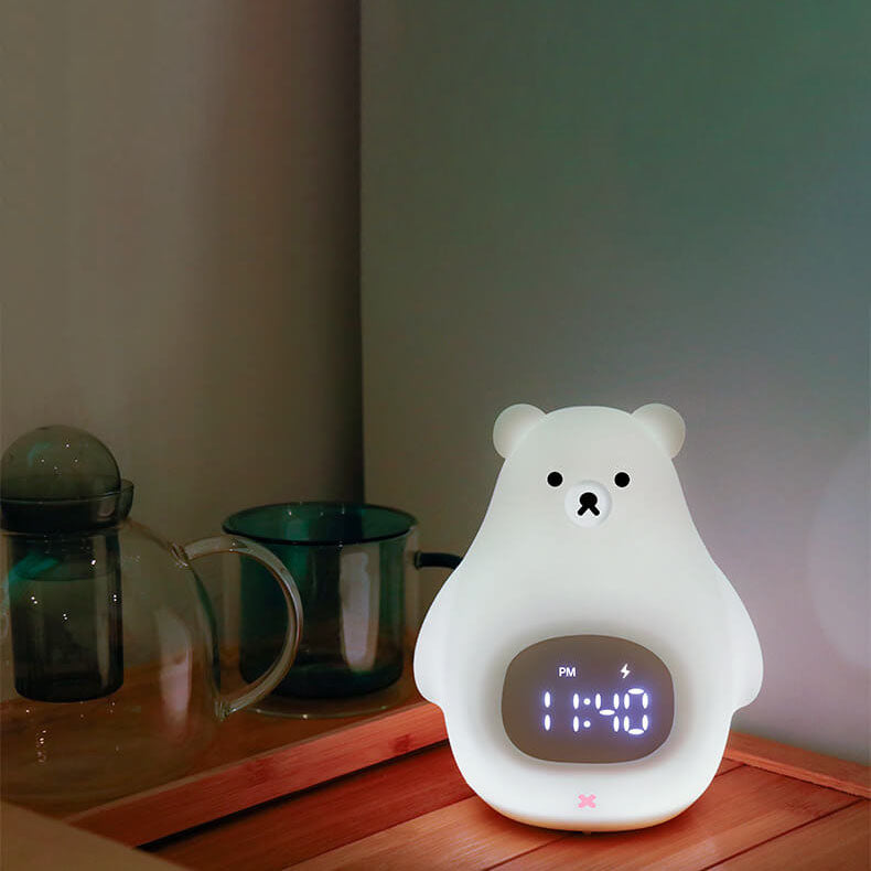 Nachtlicht Eisbär LED Wecker