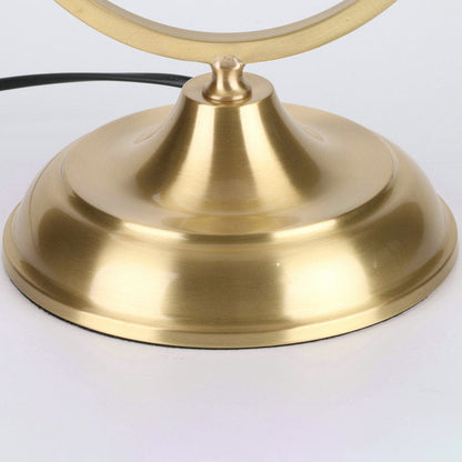 Vintage Tischlampe Mit Gerüschtem Schirm Und Uhrensockel