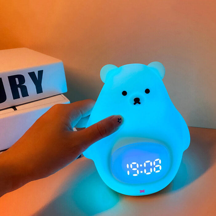Nachtlicht Eisbär LED Wecker