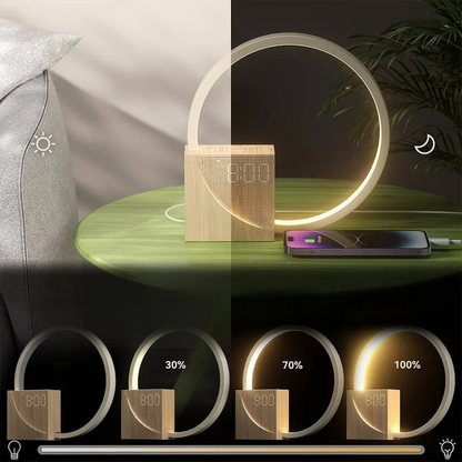 Intelligente Berühren Nachttischlampe Mit Wecker Und Einstellbarem LED Licht