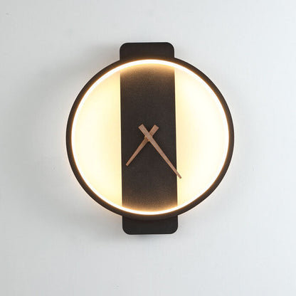 Minimalistische LED-Wanduhrleuchte