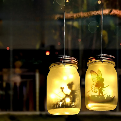 Solar Laterne Mit Hängelampe Im Einmachglas Design