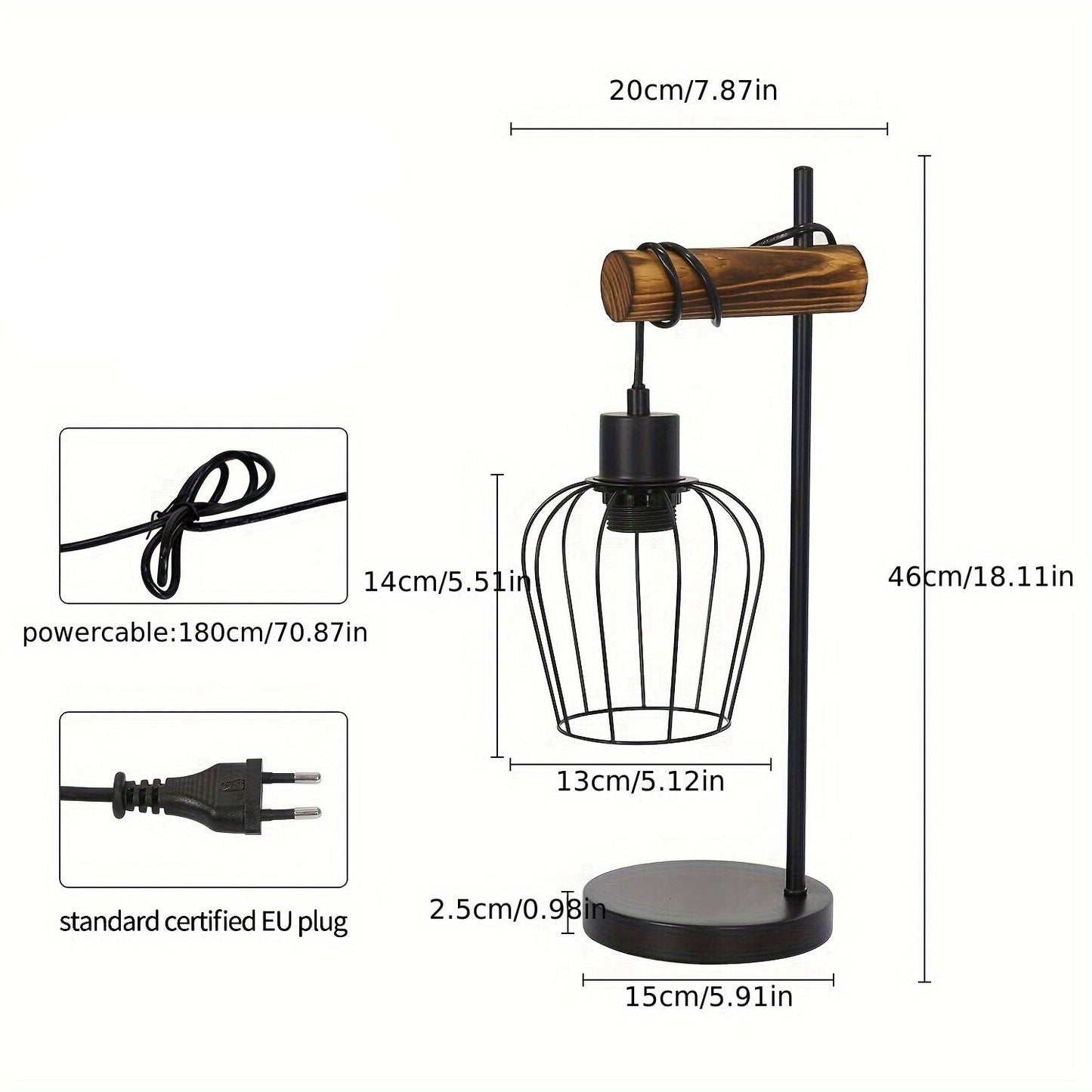 Rustikale Industrielle Nachttischlampe