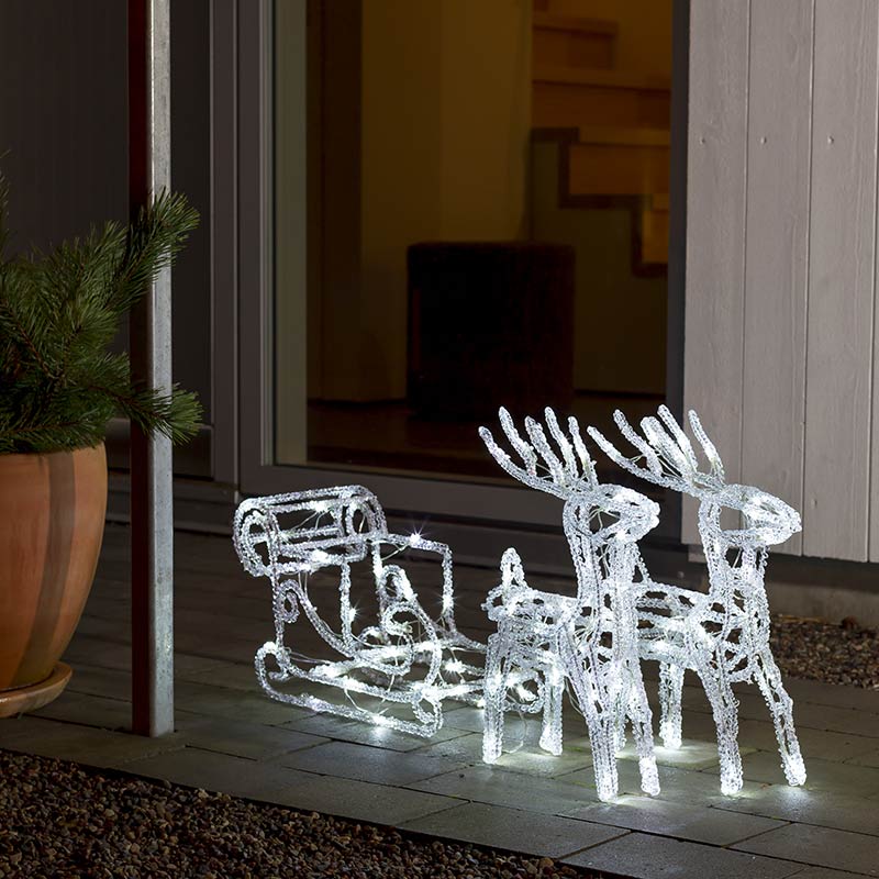 Festliche LED-Rentier- und Schlitten-Anzeige