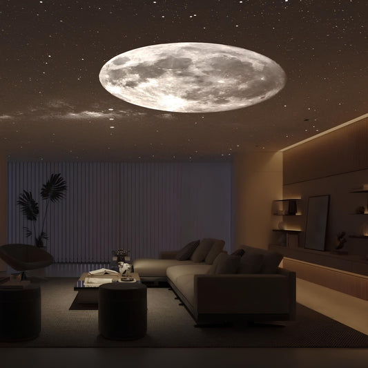 Mondstrahl: Projektionslampe mit faszinierendem Mond und Sonnenuntergangseffekt