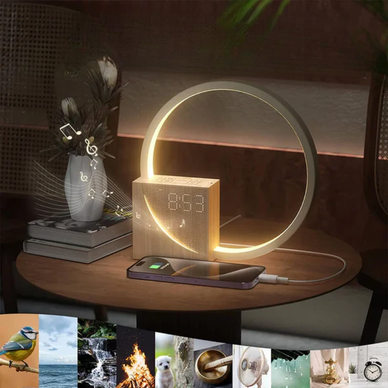 Intelligente Berühren Nachttischlampe Mit Wecker Und Einstellbarem LED Licht