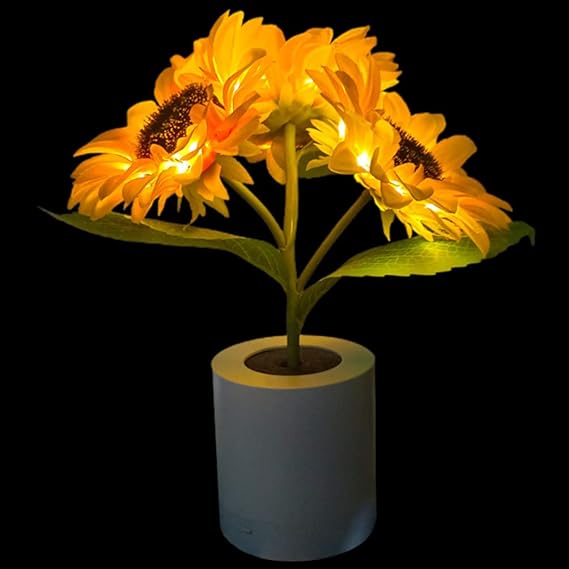 SonneBlüte: Verspielte Tischlampe in Sonnenblumenform