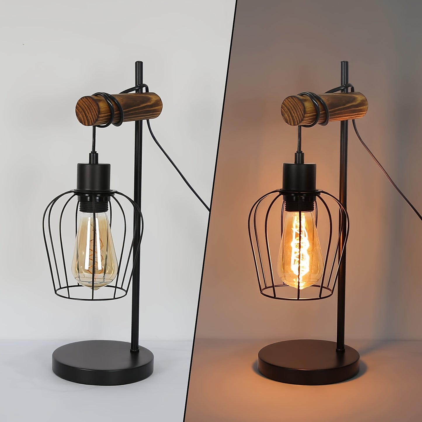 Rustikale Industrielle Nachttischlampe