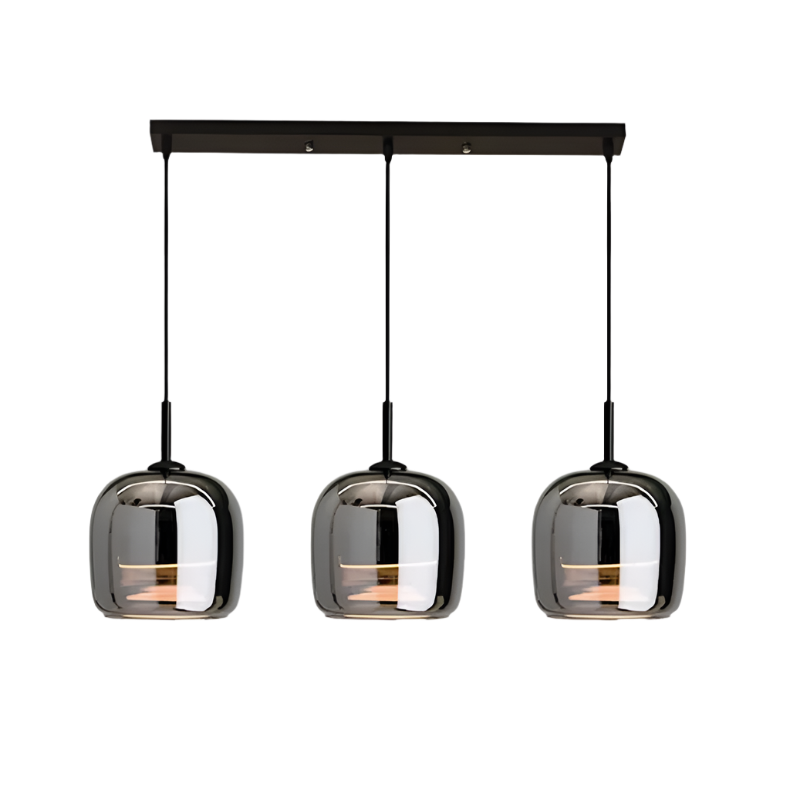 NordischNoir: Elegante pendelleuchte aus schwarzem glas im skandinavischen Entwurf