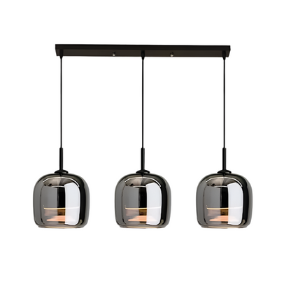 NordischNoir: Elegante pendelleuchte aus schwarzem glas im skandinavischen Entwurf