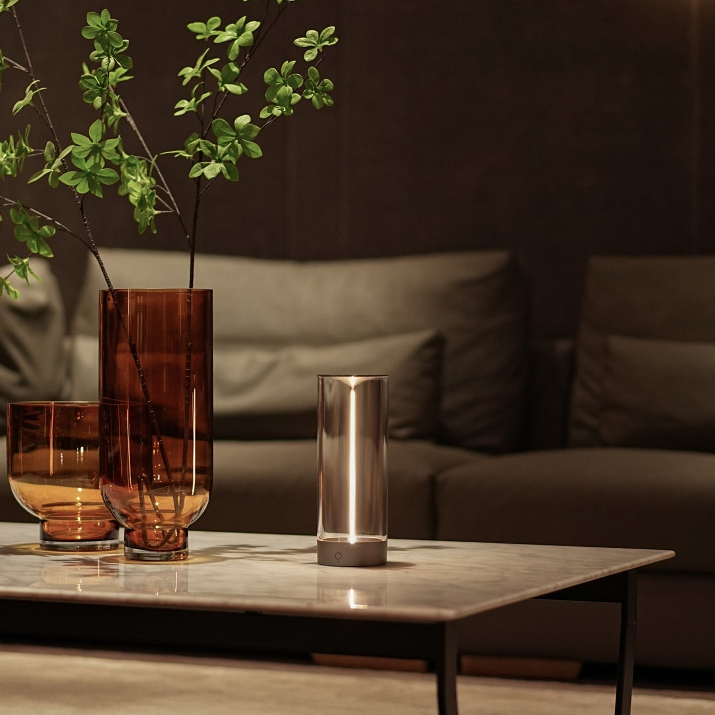 Kabellose LED Zylinderlampe mit Touch Steuerung