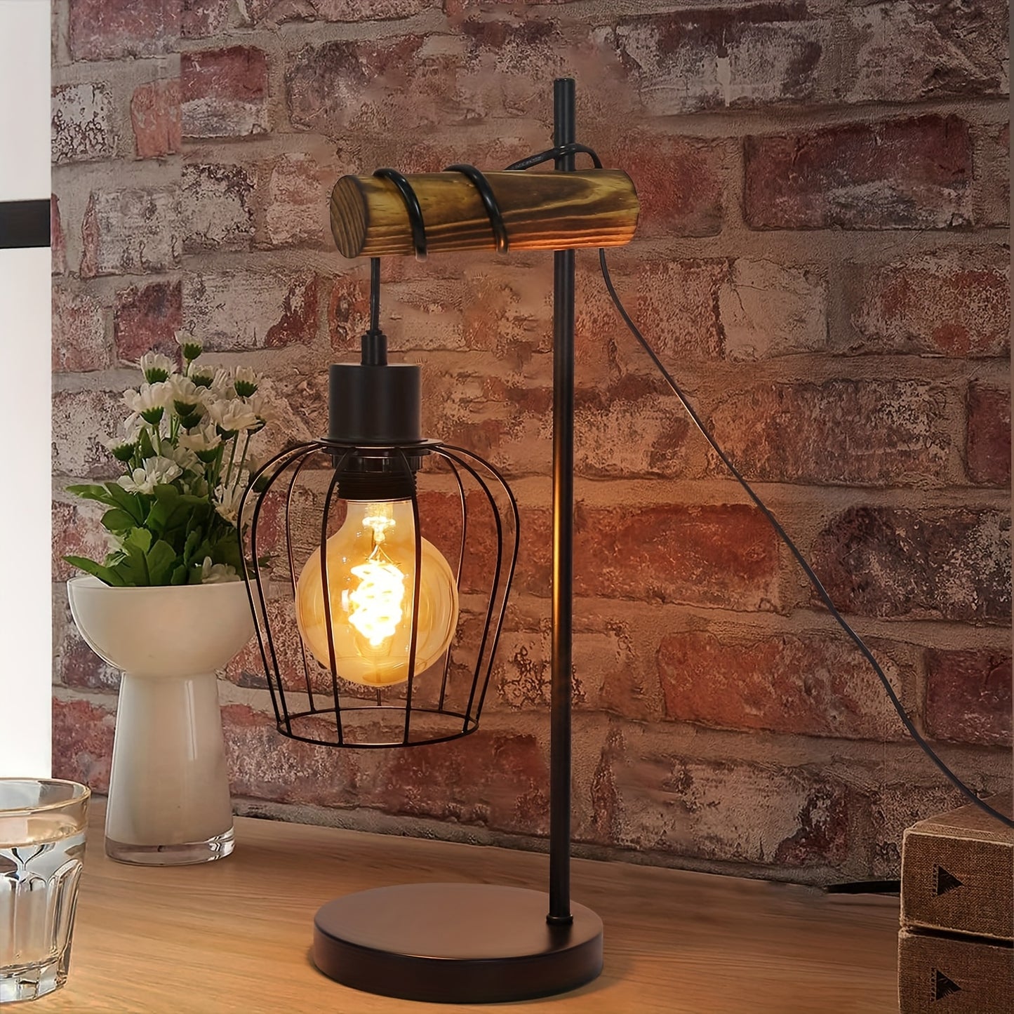 Rustikale Industrielle Nachttischlampe
