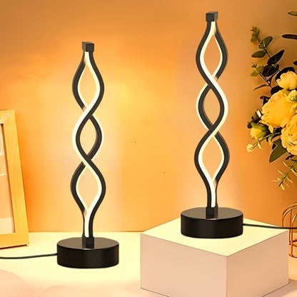 2 Stück dimmbare moderne Spiral-LED-Tischlampe