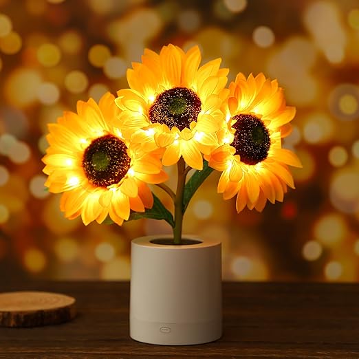 SonneBlüte: Verspielte Tischlampe in Sonnenblumenform