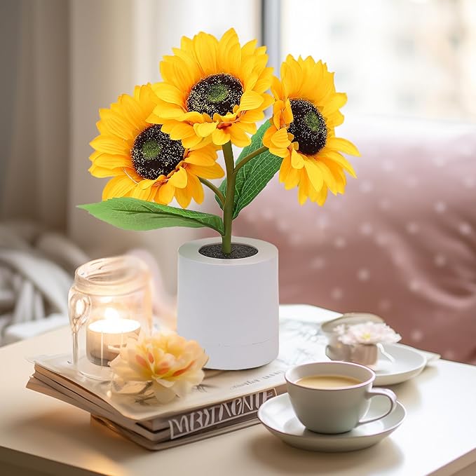Funkelnde Sonnenblumen-LED-Tischlampe