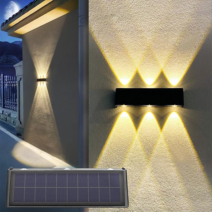 SolarStrahl: Solar-Wandleuchte mit Up & Down Licht für Außenbereiche