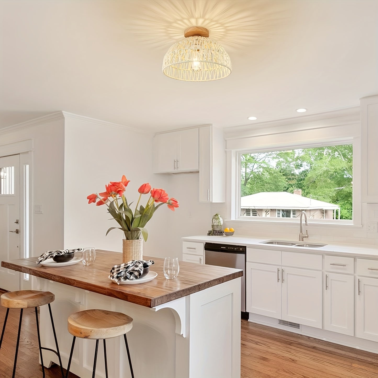 Boho Inspirierte Halbbündige Deckenleuchte