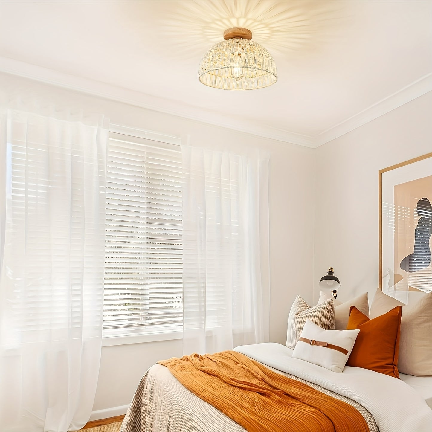 Boho Inspirierte Halbbündige Deckenleuchte