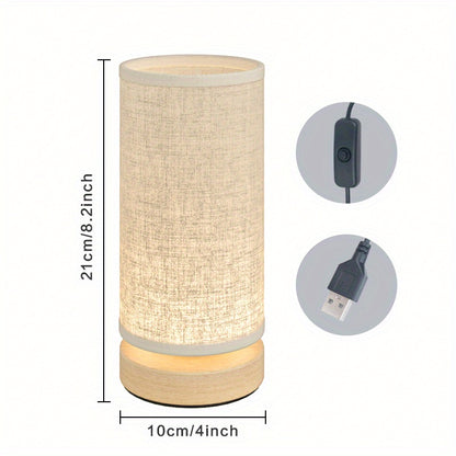 Minimalistische Nachttischlampe aus Holz