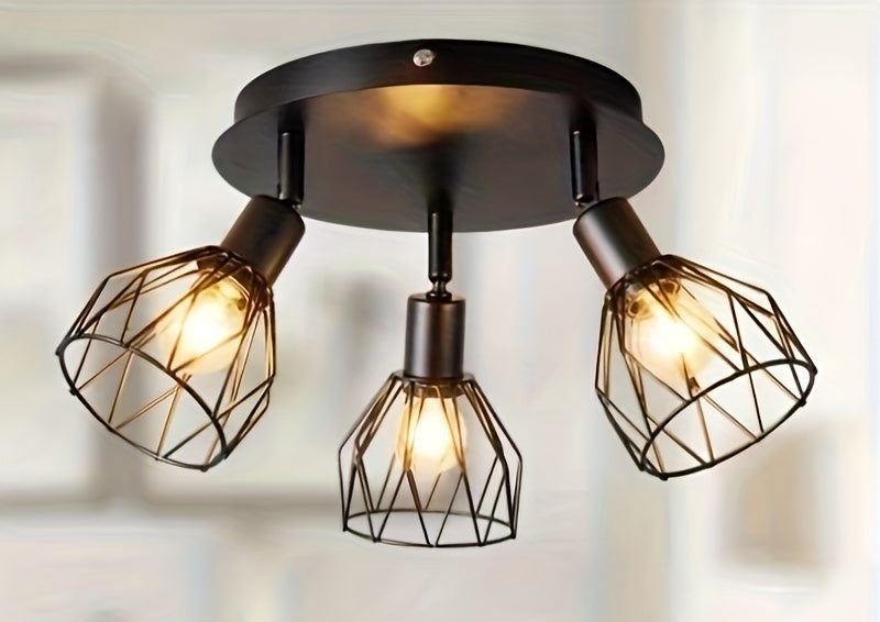 3-fach Verstellbare Schwarze Deckenleuchte