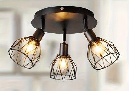 3-fach Verstellbare Schwarze Deckenleuchte