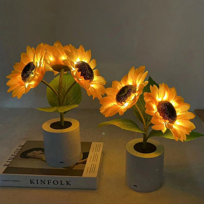 Funkelnde Sonnenblumen-LED-Tischlampe